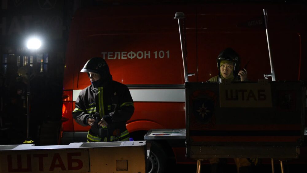 Пожар на рынке «Мельница» на 41 км МКАД